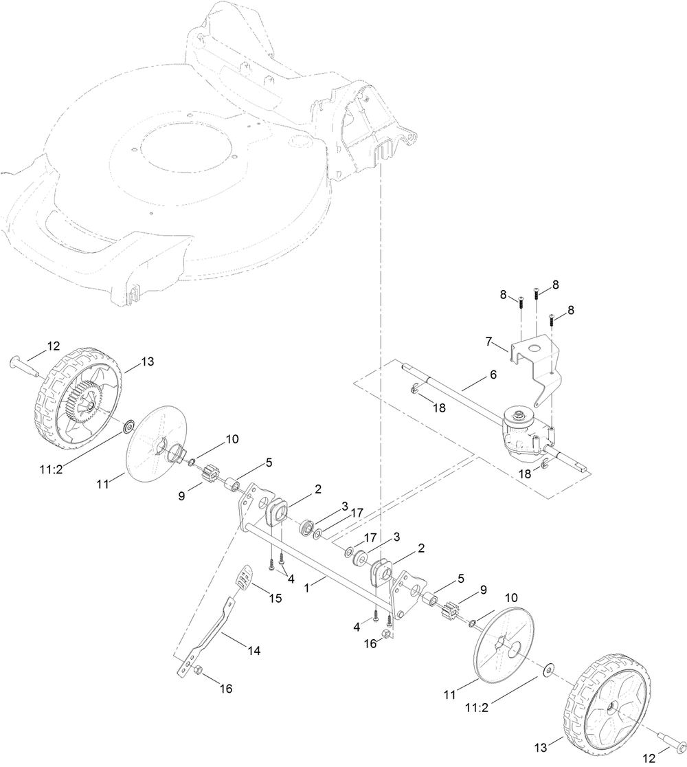 Rear Wheel Assembly Diagram and Parts List for 17734 403500000 - 405699999 Lawn Boy Lawn Mower